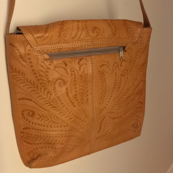Vintage Embroidery Spliced Leather Crossbody Bag main image 1